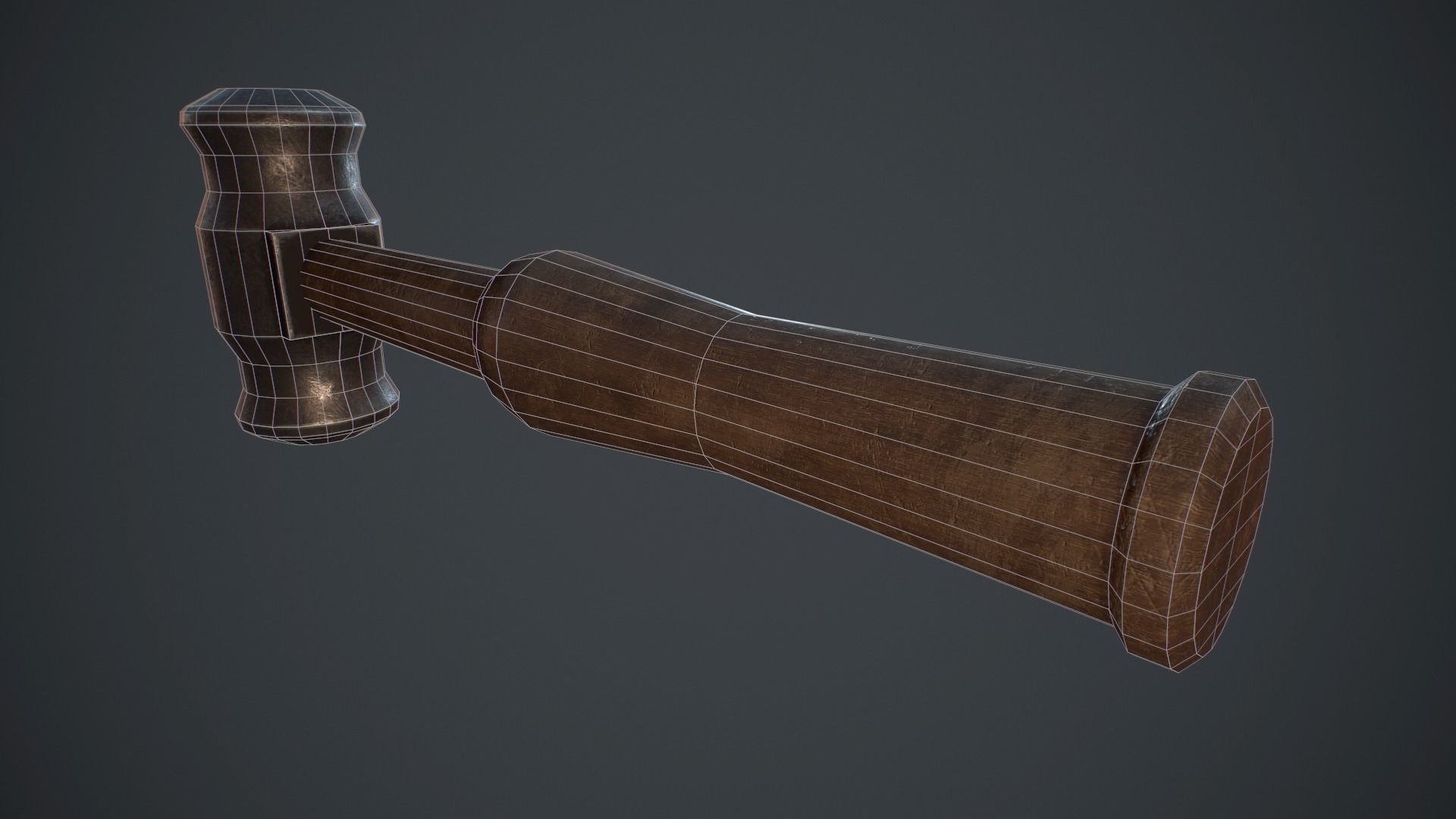 Set of blacksmith hammers Free low-poly 3D model_6