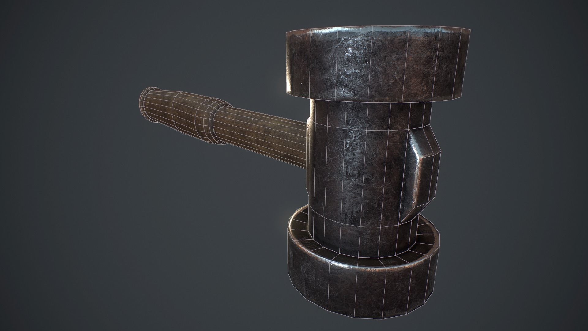 Set of blacksmith hammers Free low-poly 3D model_10