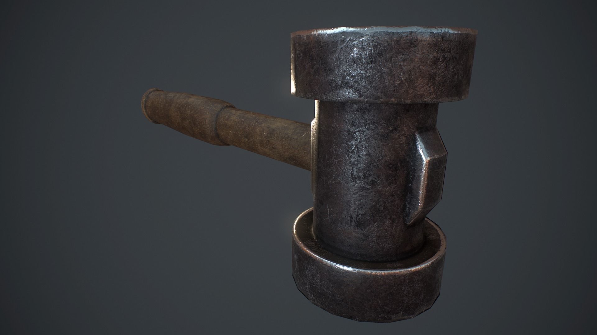 Set of blacksmith hammers Free low-poly 3D model_9