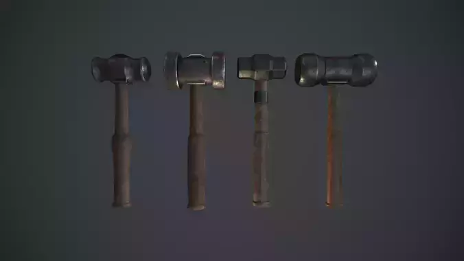 Set of blacksmith hammers Free low-poly 3D model
