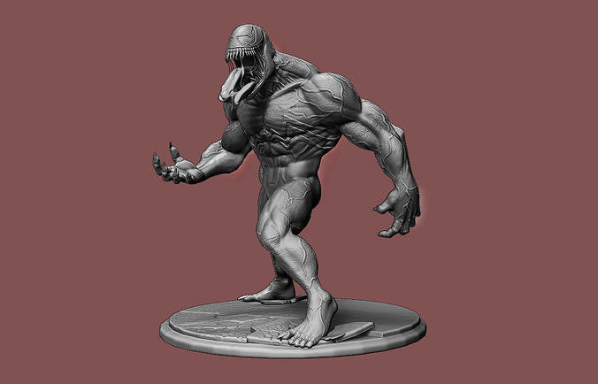 Venom 3D print model statue of monster 3D model