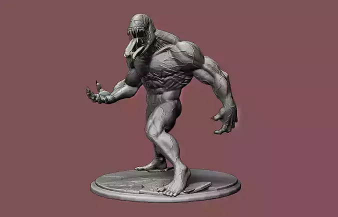 Venom 3D print model statue of monster 3D model