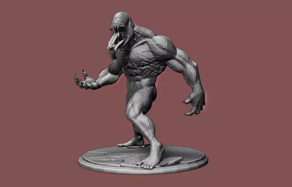 Venom 3D print model statue of monster 3D model_0