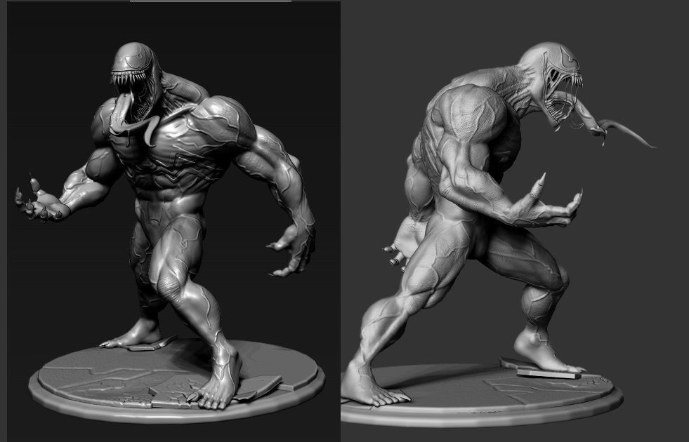 Venom 3D print model statue of monster 3D model_1