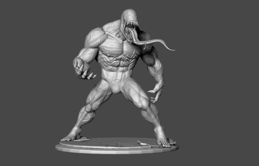 Venom 3D print model statue of monster 3D model_5