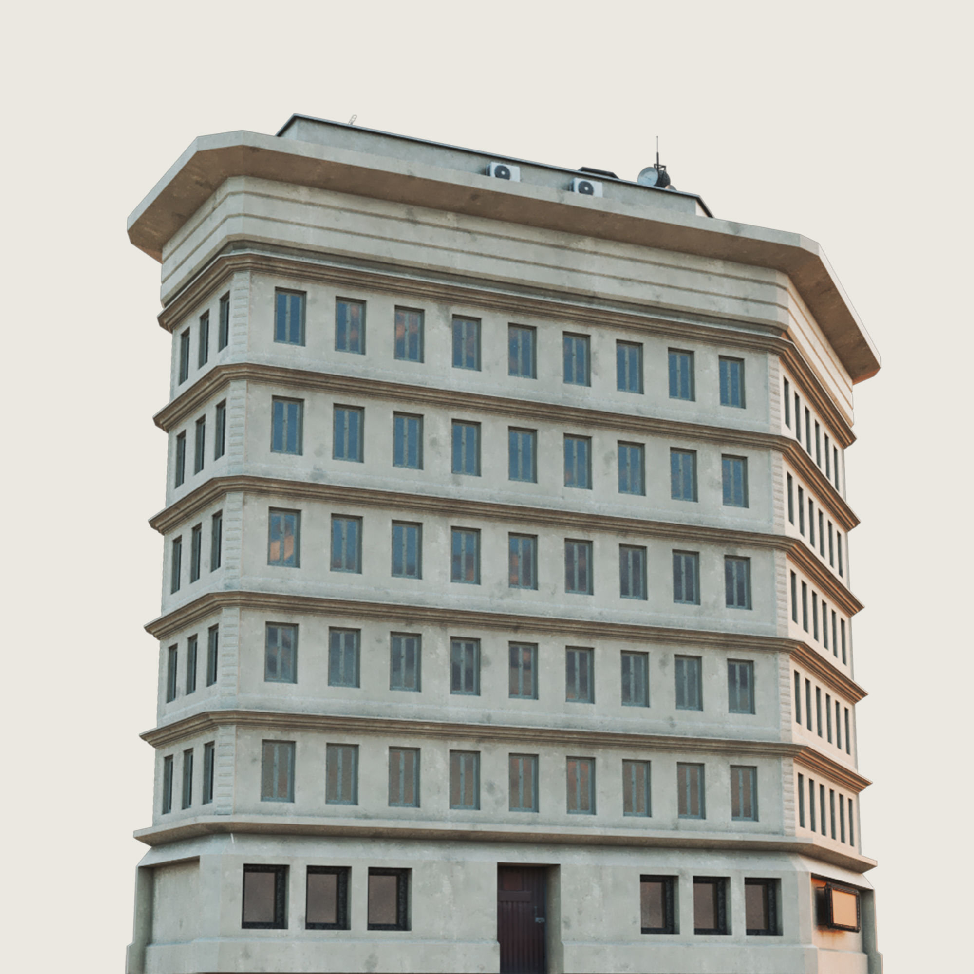 Building Skyscraper City Town Downtown Office Space Work Street Low-poly 3D model_5