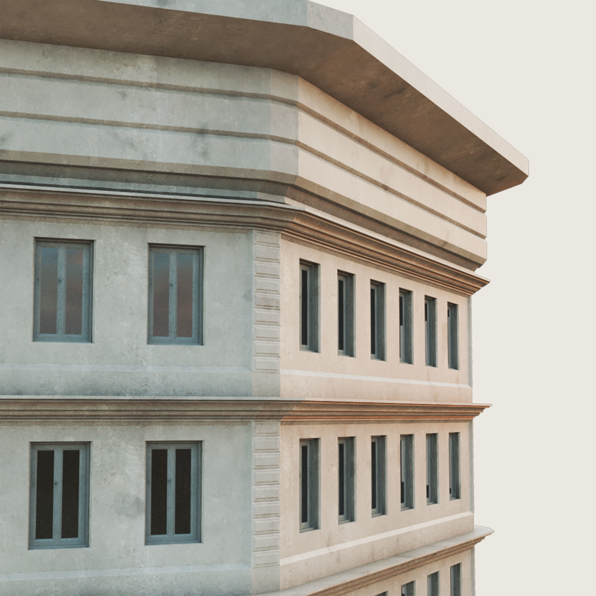 Building Skyscraper City Town Downtown Office Space Work Street Low-poly 3D model_6