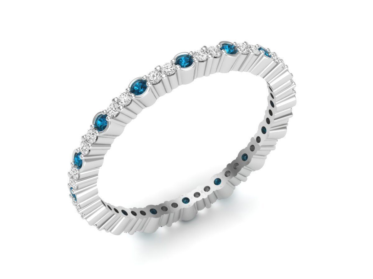 Diamond ring for woman 3D print model_9