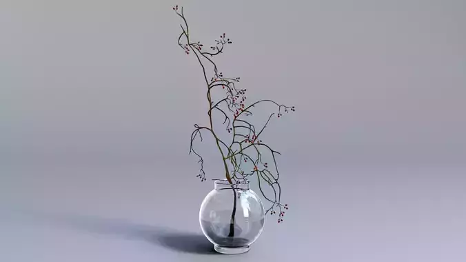 Decorative Glass Vase with Plant