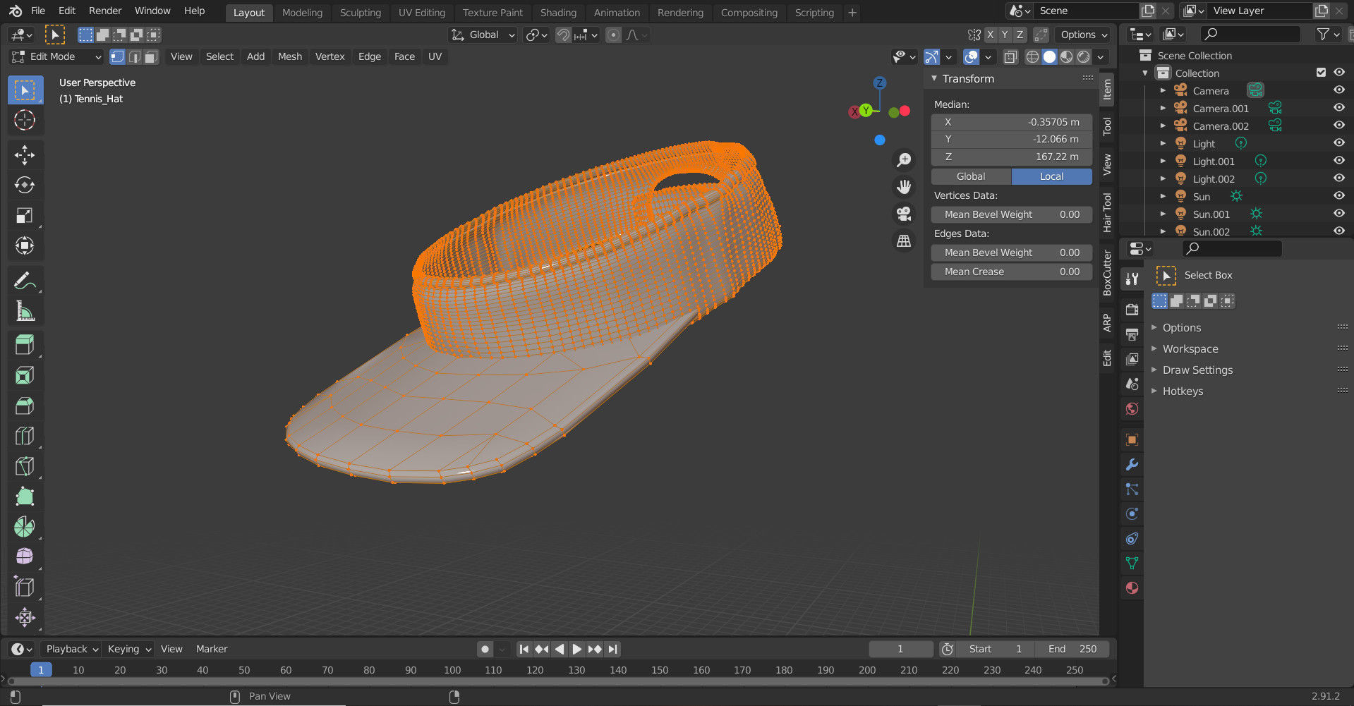 Sports Fashion - Tennis hat  Low-poly 3D model_5