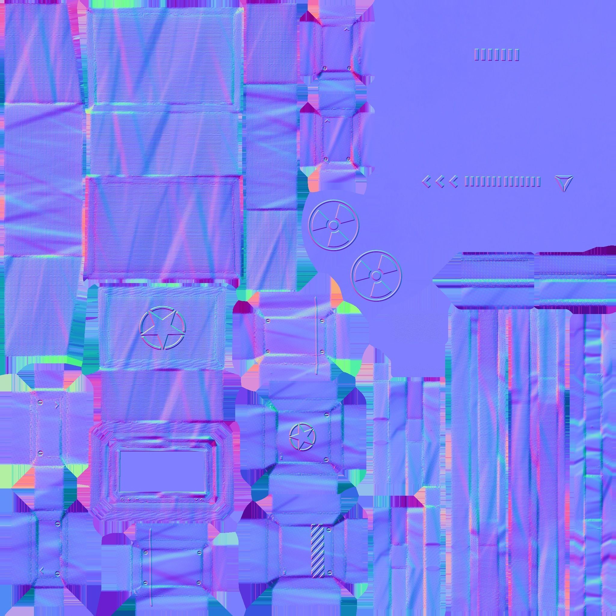 Sci-Fi Military Backpack - Character Design - Camouflage Low-poly 3D model_15