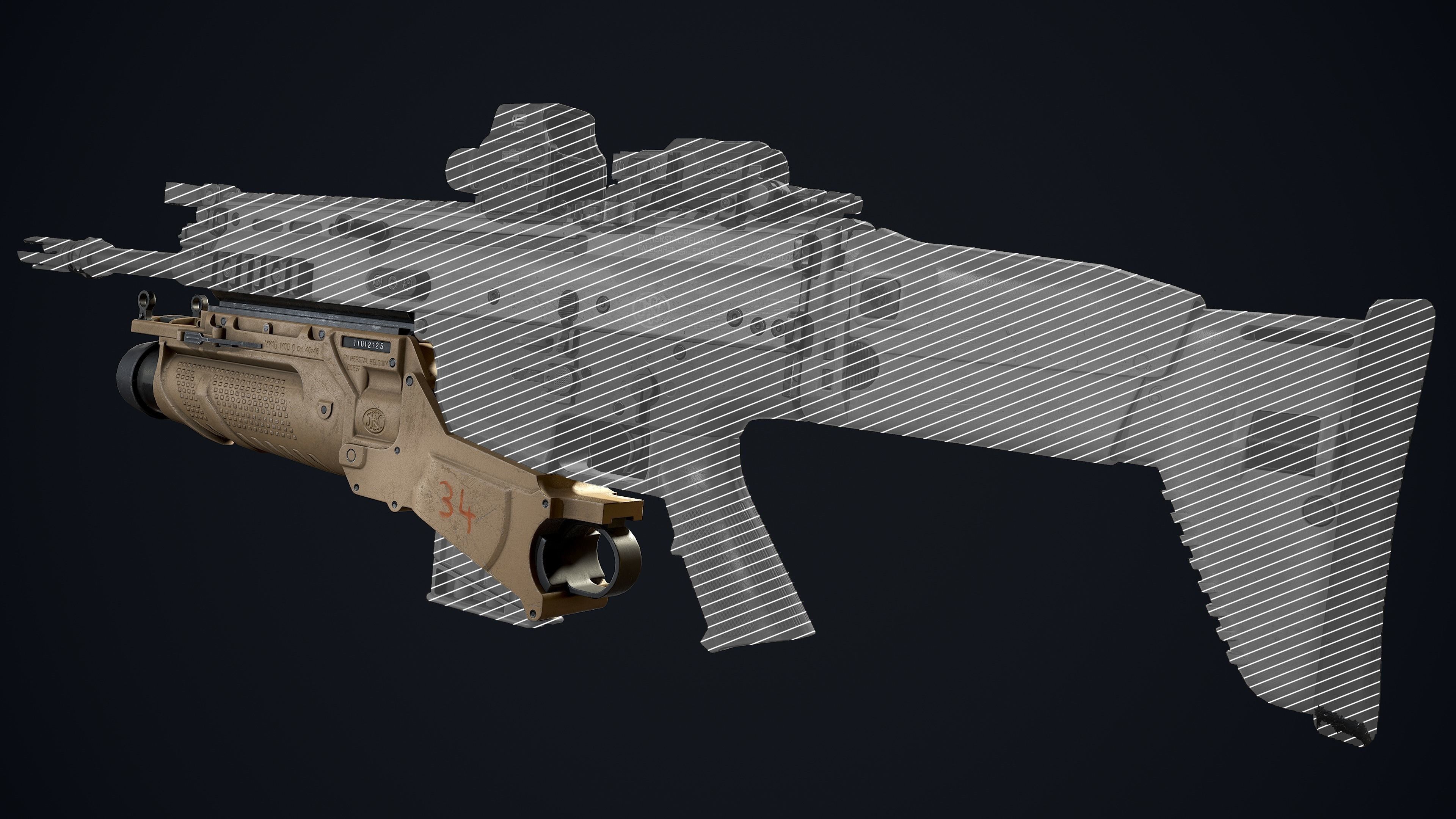 SCAR EGLM  Low-poly 3D model_2
