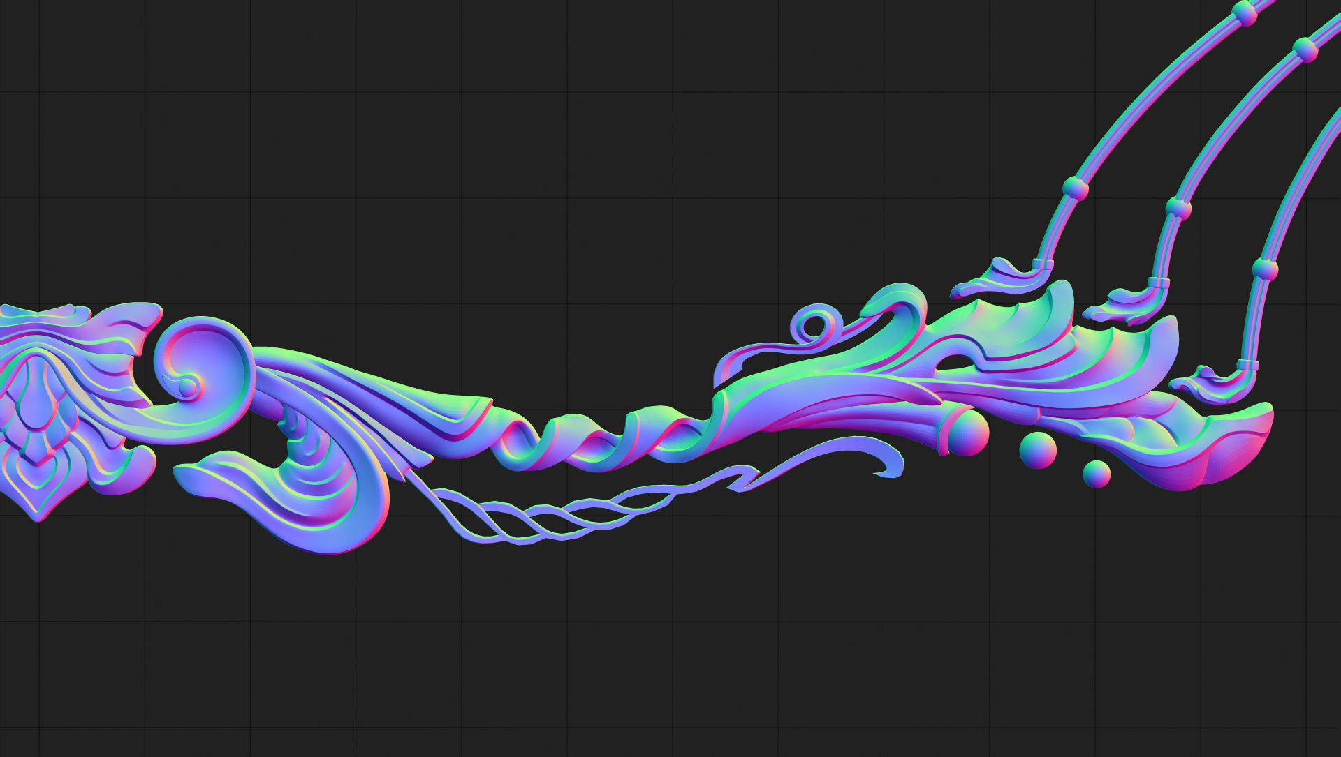 Ornamental frame 3D print model_9