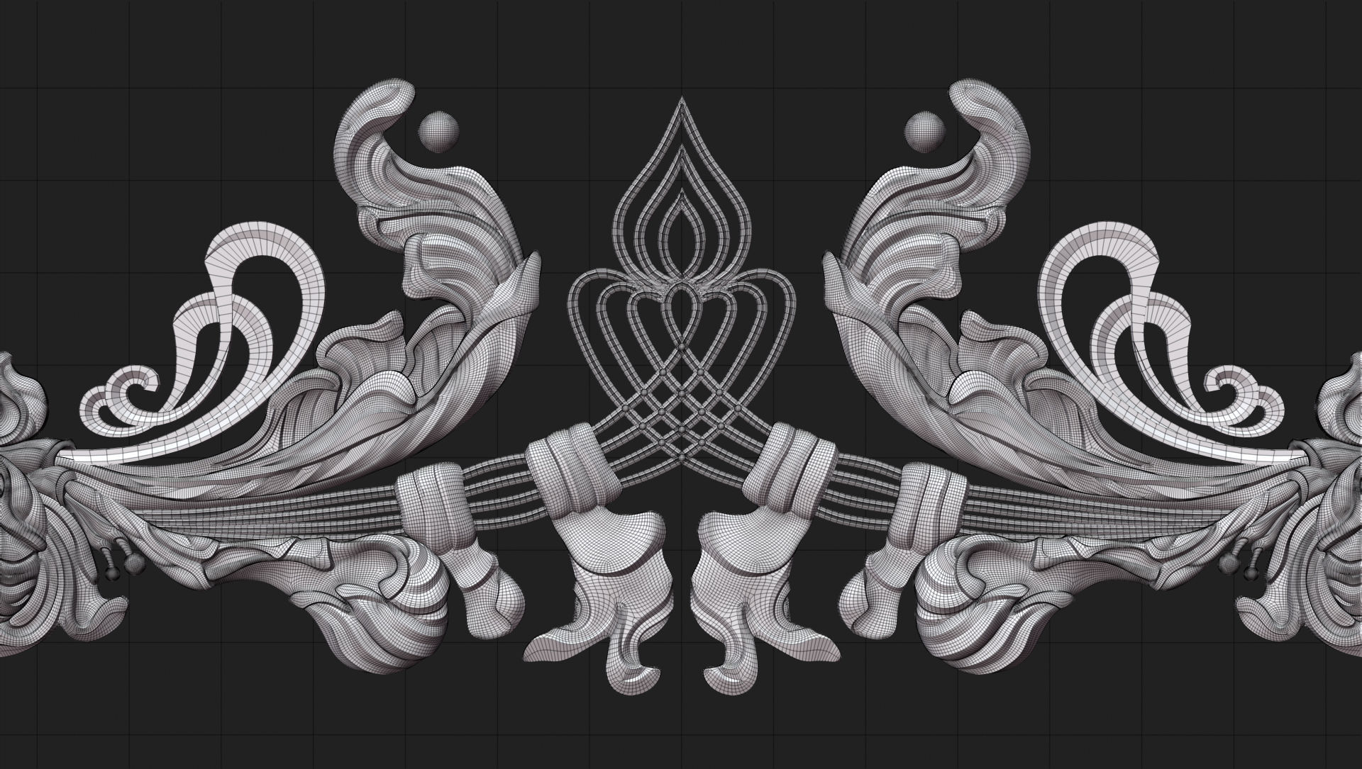Ornamental frame 3D print model_5