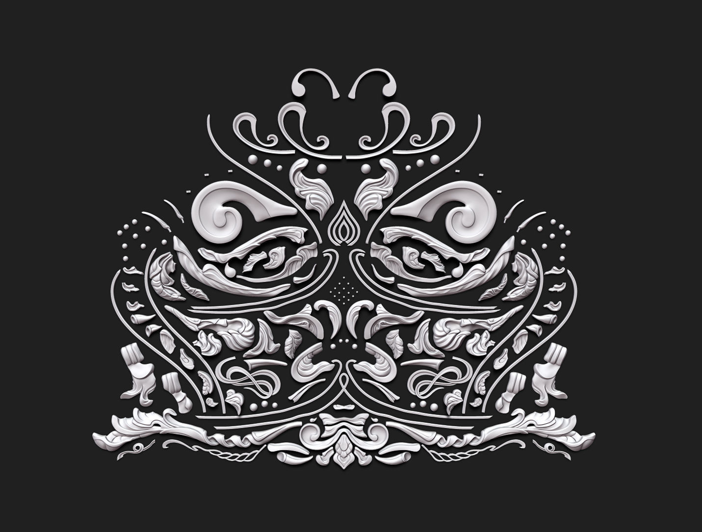 Ornamental frame 3D print model_10