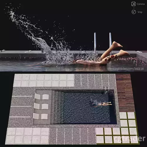 Swimming pool diving 3D model