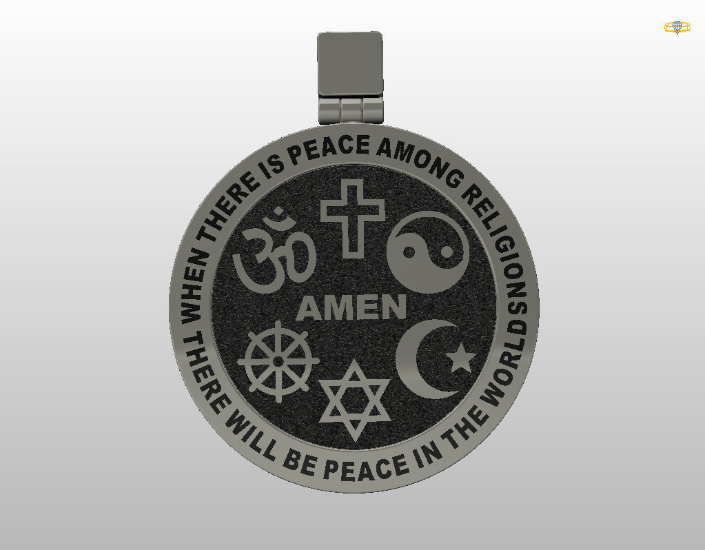 Hexagrams pendant jewel  3D print model_25