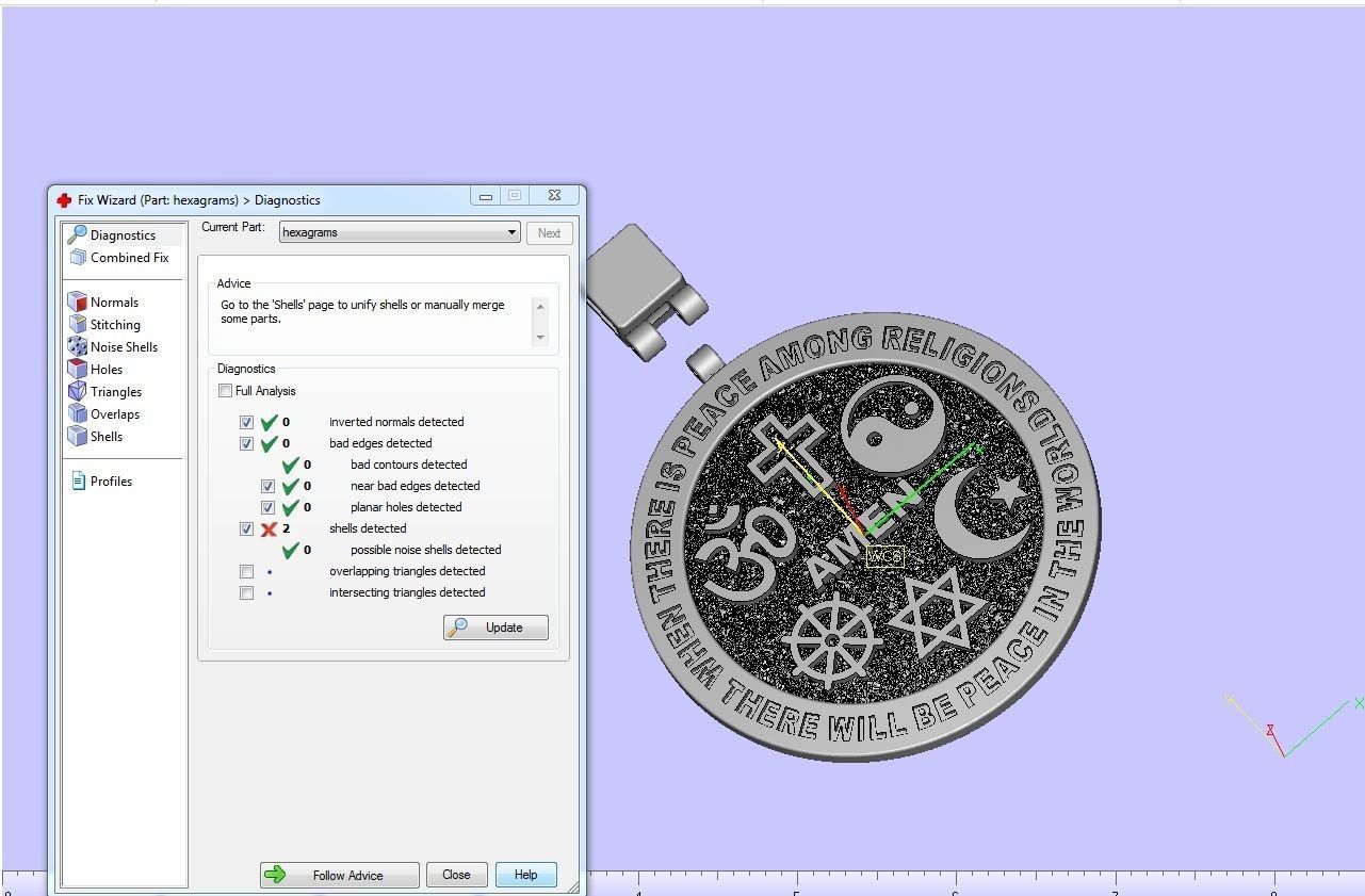 Hexagrams pendant jewel  3D print model_5