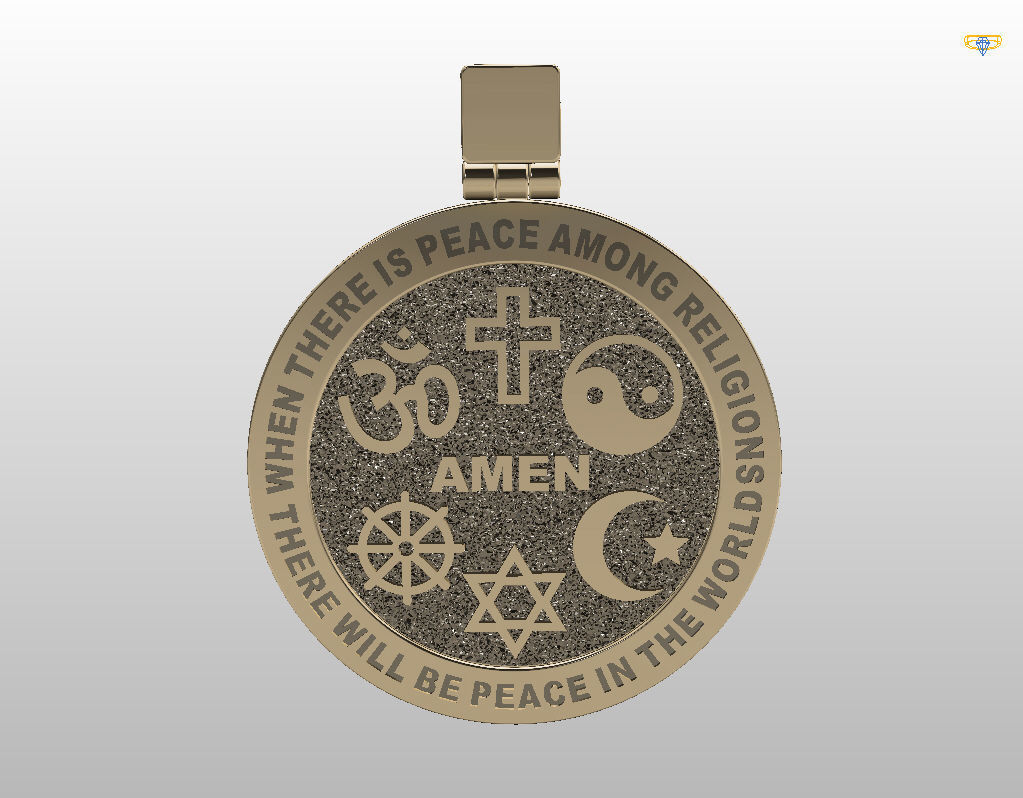 Hexagrams pendant jewel  3D print model_12