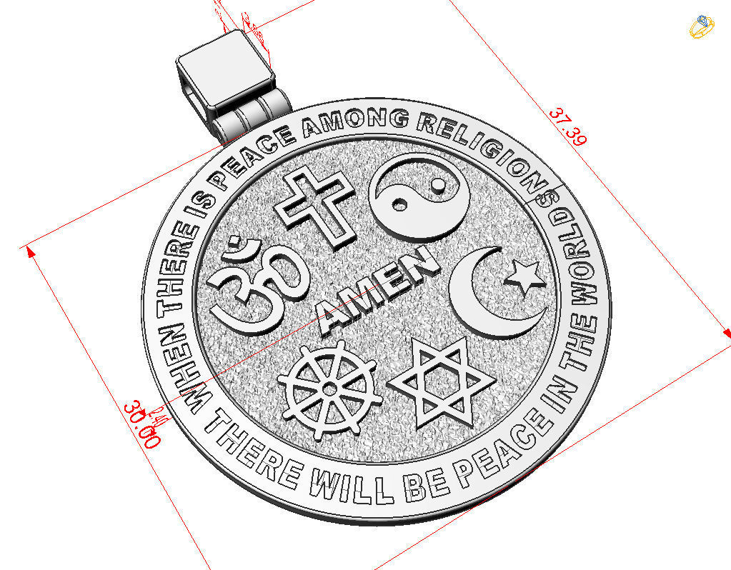 Hexagrams pendant jewel  3D print model_4