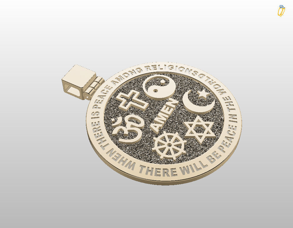 Hexagrams pendant jewel  3D print model_13