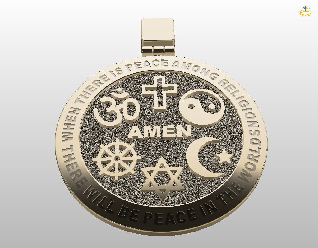 Hexagrams pendant jewel  3D print model_11