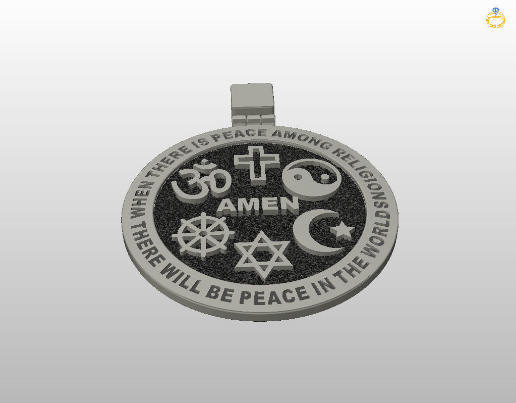 Hexagrams pendant jewel  3D print model_24