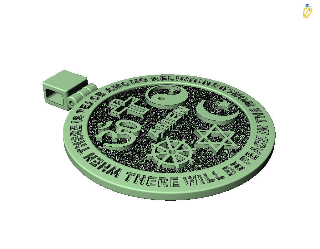 Hexagrams pendant jewel  3D print model_27