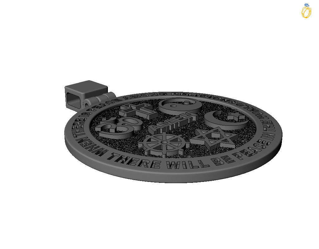 Hexagrams pendant jewel  3D print model_34