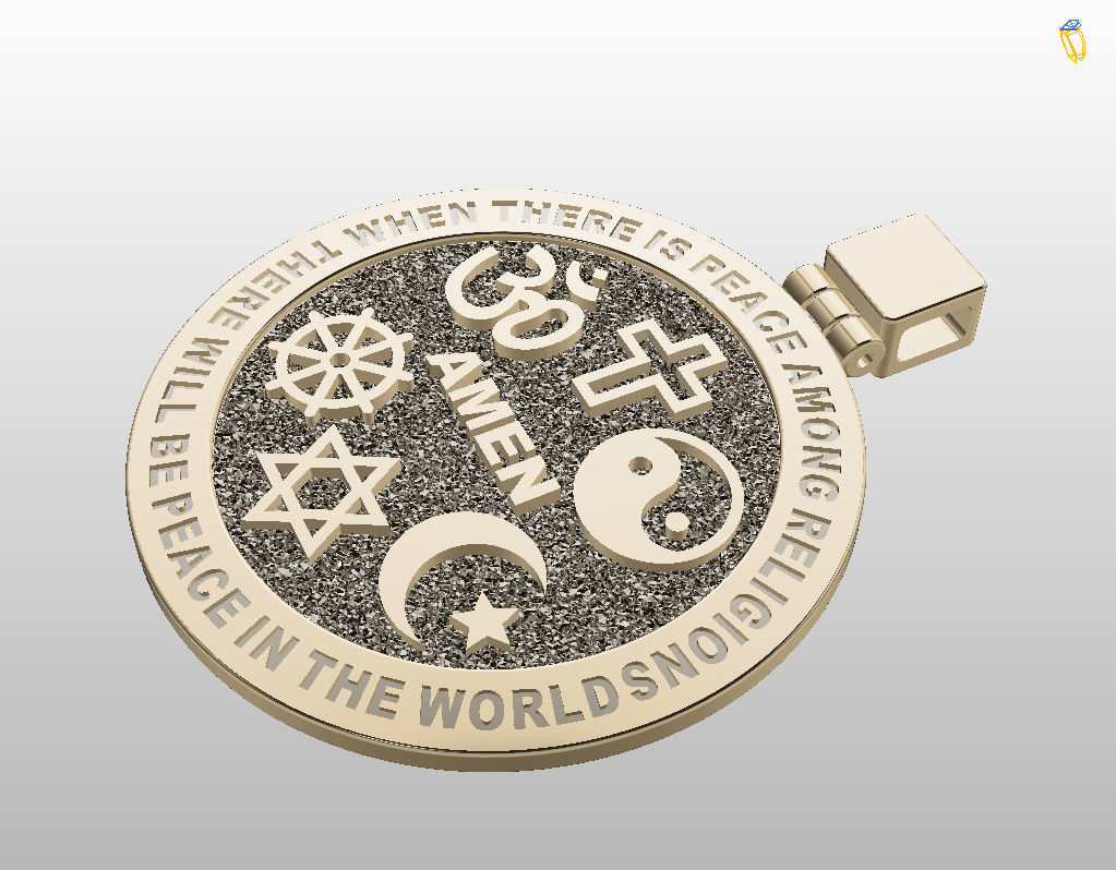 Hexagrams pendant jewel  3D print model_9