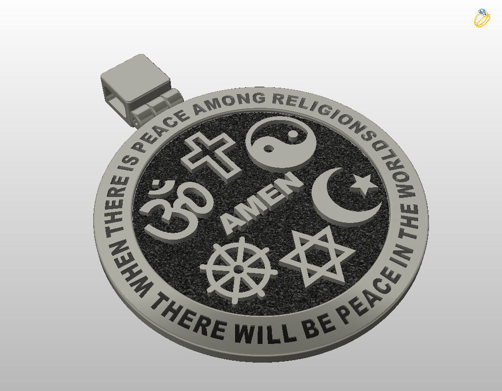 Hexagrams pendant jewel  3D print model_21