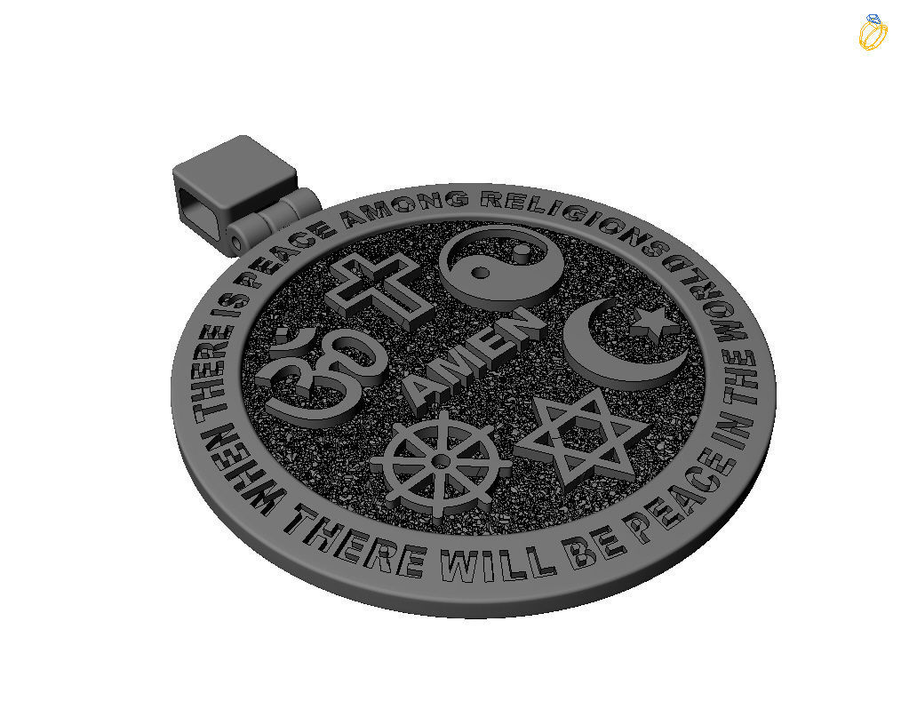 Hexagrams pendant jewel  3D print model_29