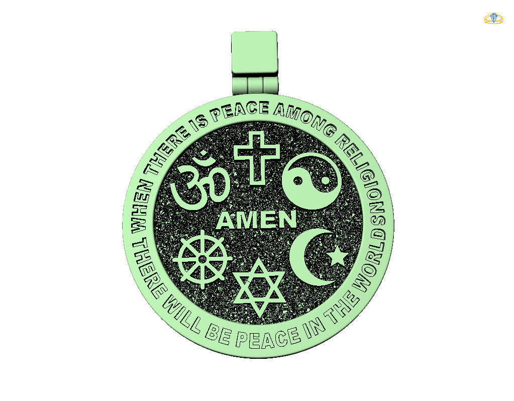 Hexagrams pendant jewel  3D print model_26