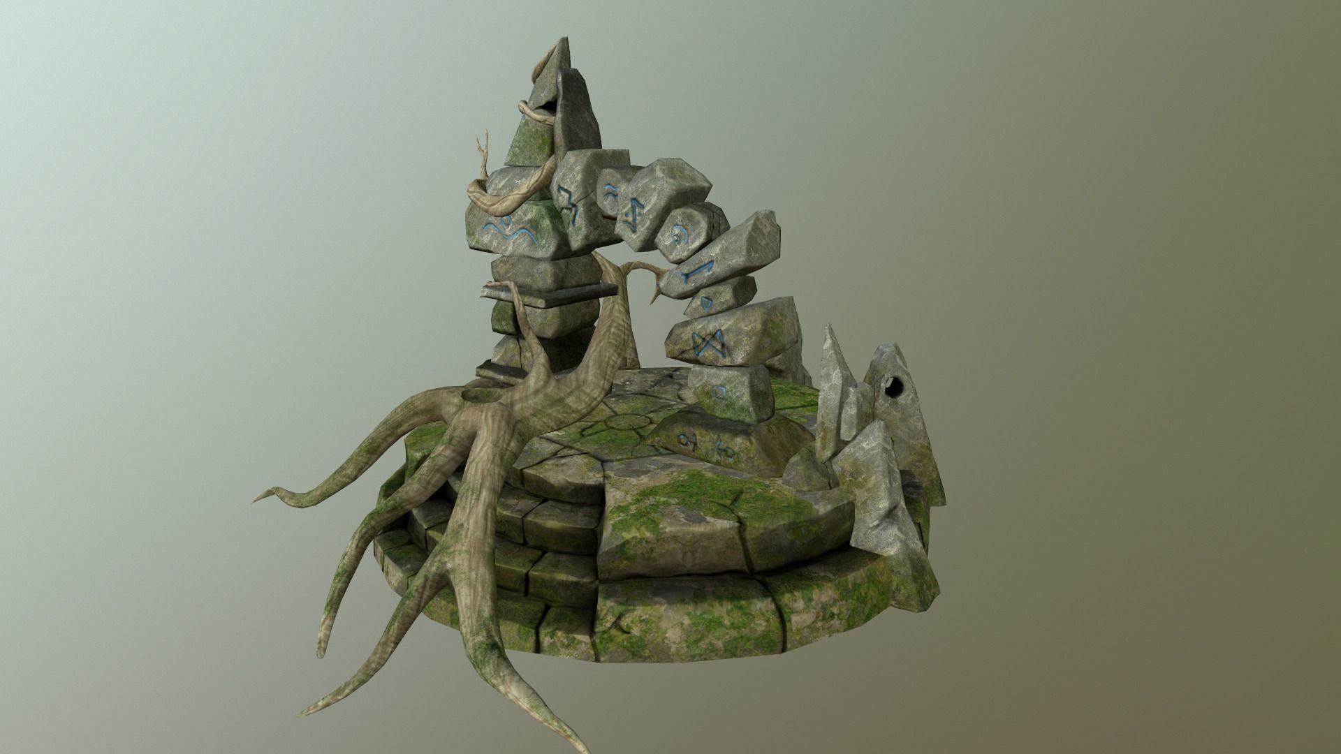 Stone Portal Low-poly 3D model_2