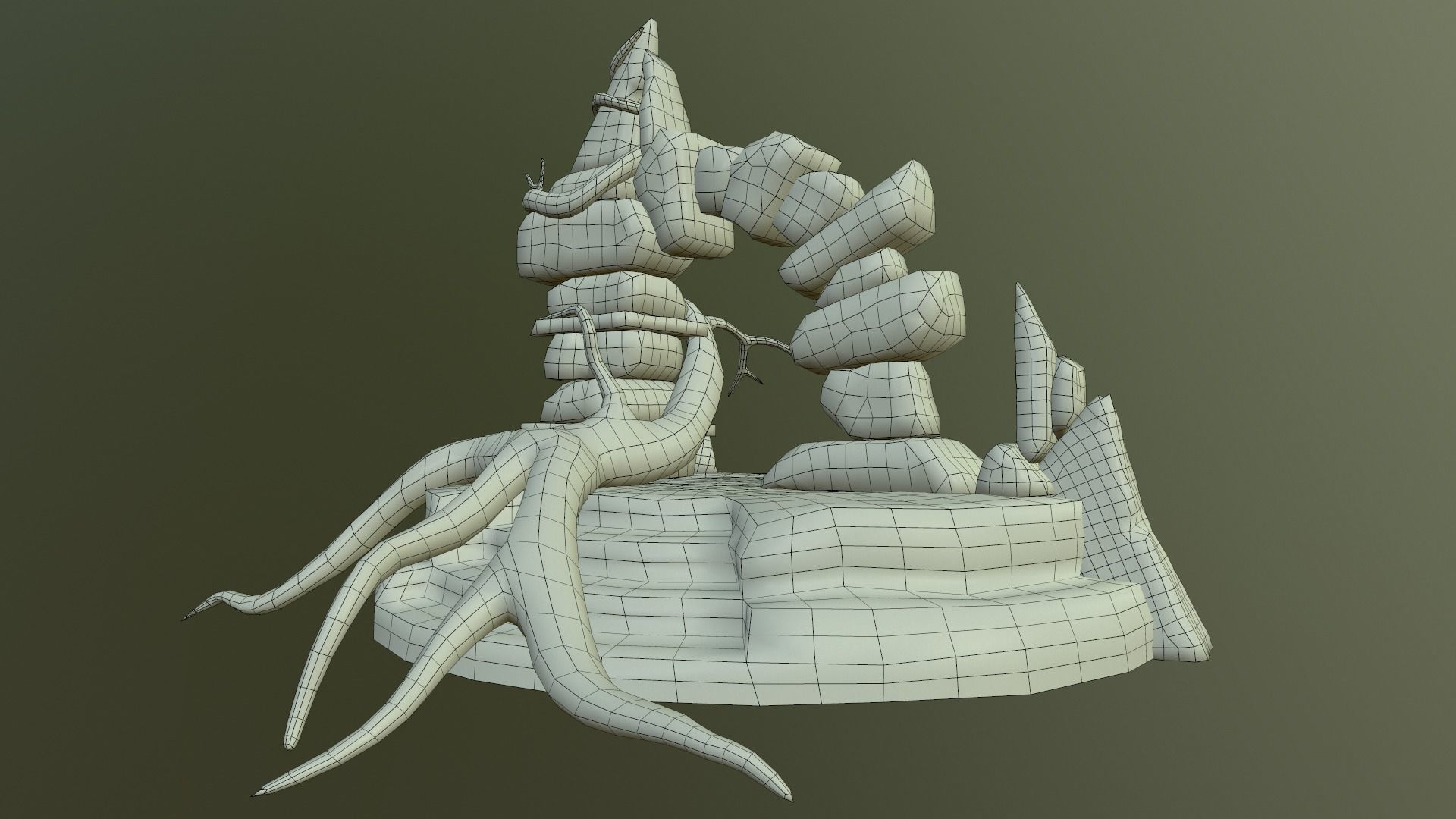 Stone Portal Low-poly 3D model_5