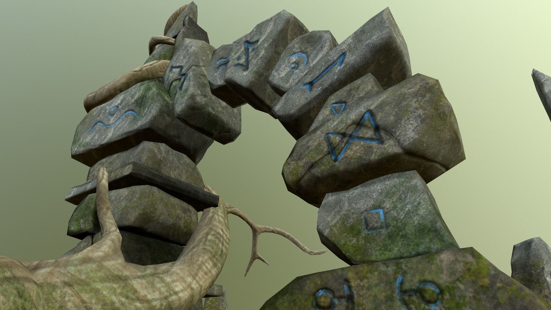 Stone Portal Low-poly 3D model_4