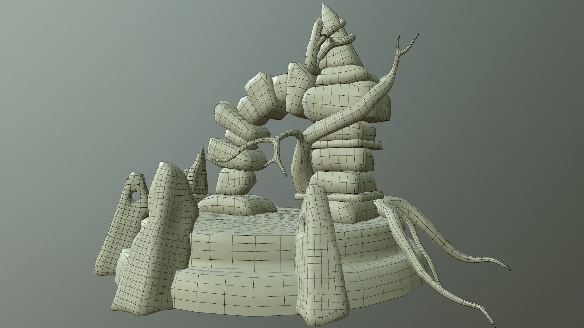 Stone Portal Low-poly 3D model_6