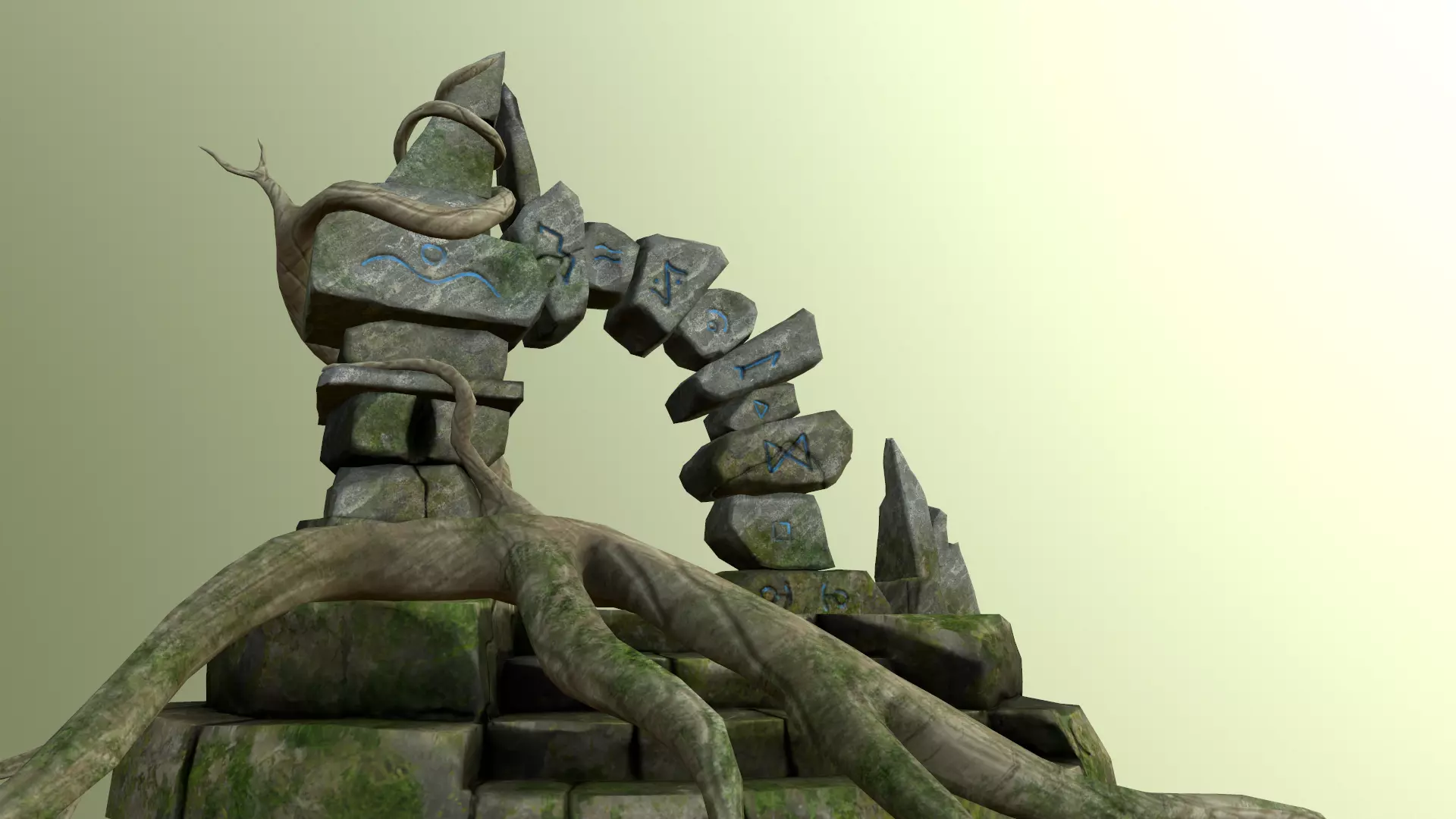 Stone Portal Low-poly 3D model_0