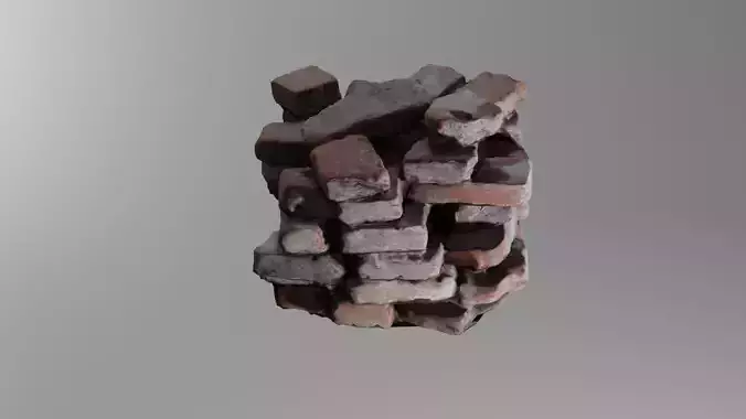 old post demolition brick pile