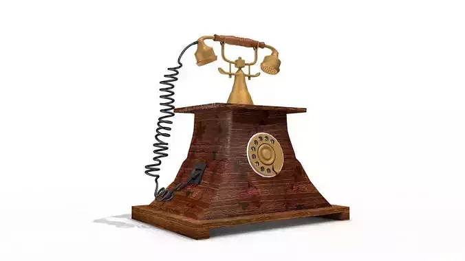 Antique Telephone - Old phone Low Poly