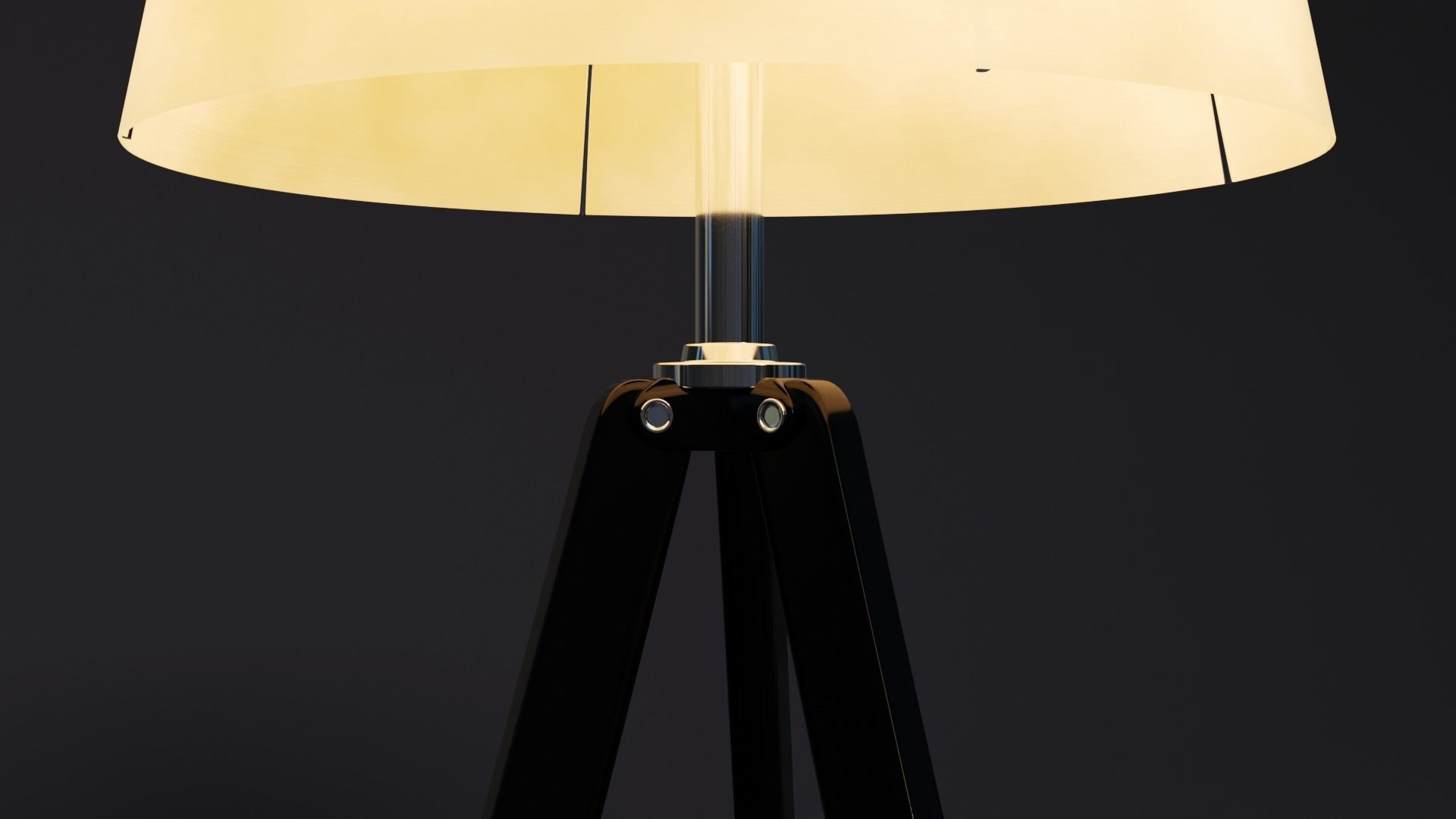 Tripod Black Abajur 3D model_8