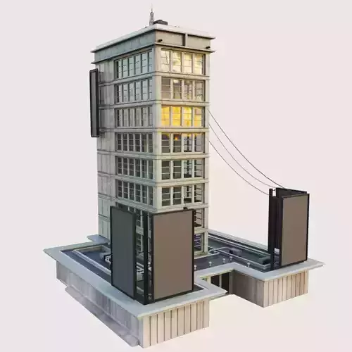 Building Skyscraper City Town Downtown Office Space Work Street