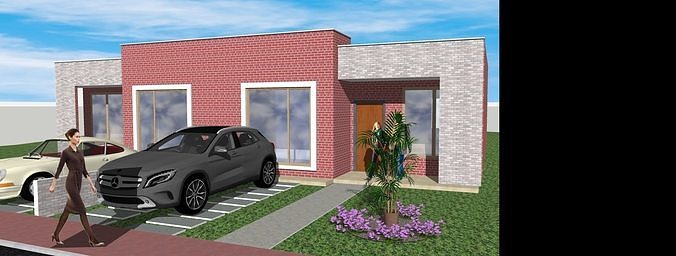 VIVIENDA MINIMA LADRILLO VISTO 3D model