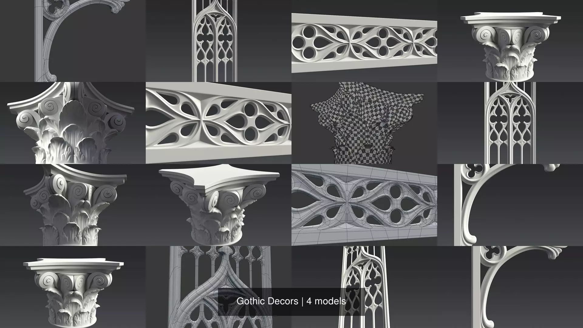 Gothic Decors 3D Model Collection_0