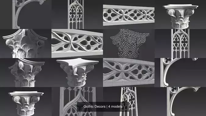 Gothic Decors 3D Model Collection