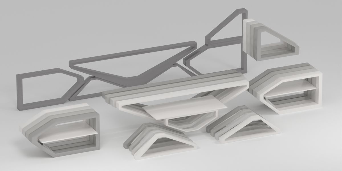 Modular TV and media stand 3D model_13