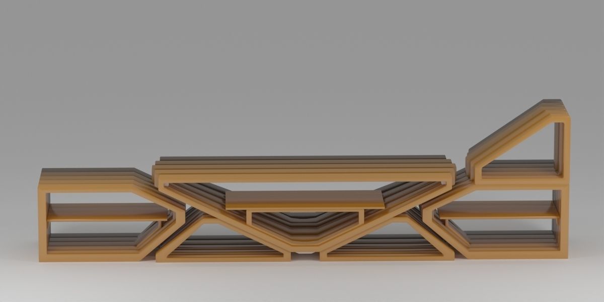 Modular TV and media stand 3D model_11