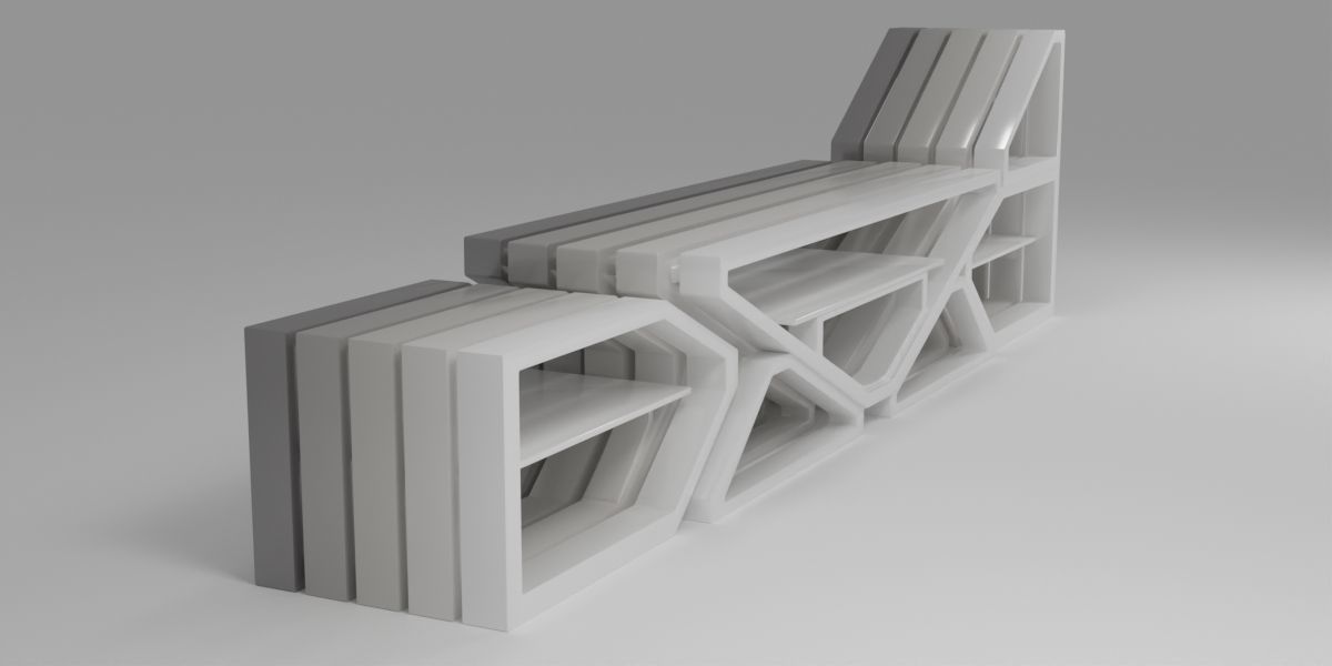 Modular TV and media stand 3D model_10