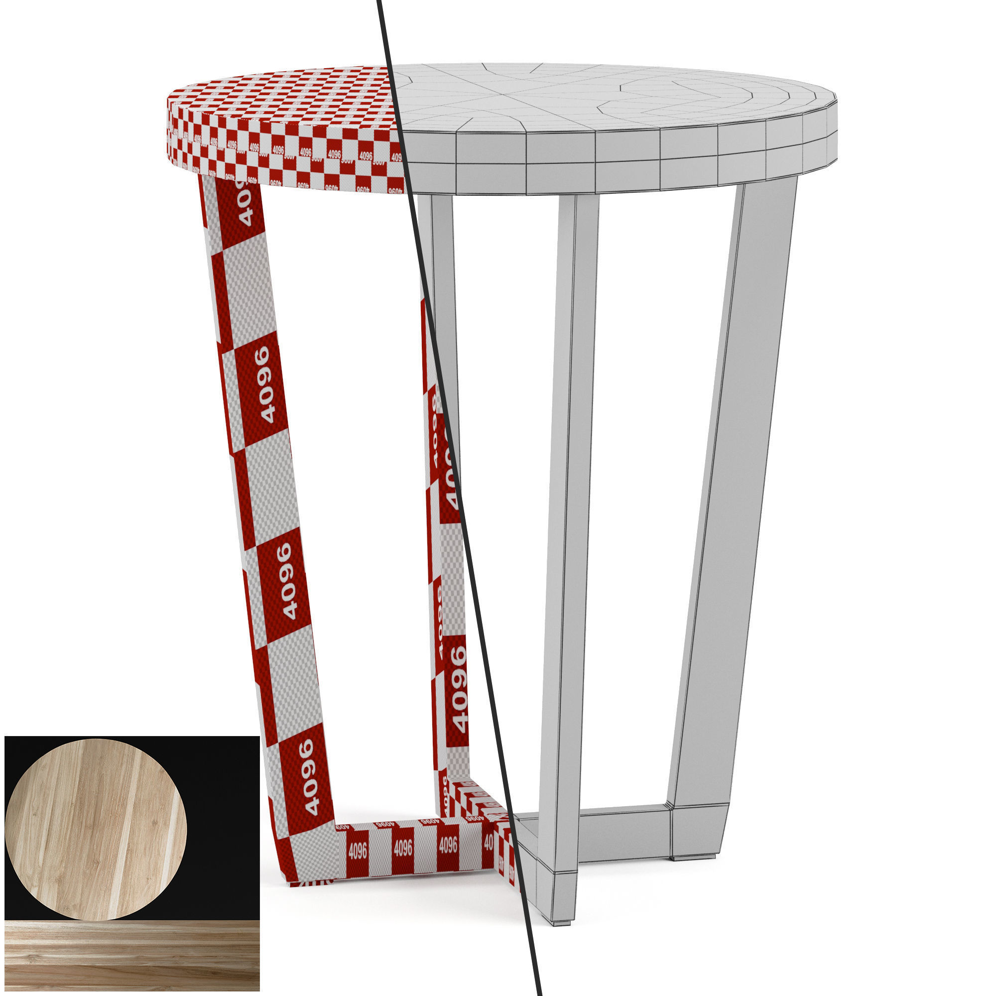TOBA side table Low-poly 3D model_5