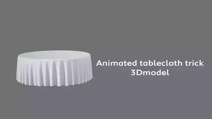 Animated tablecloth trick 3D model
